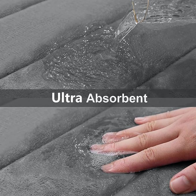 Buganda Memory Foam Bath Mat, Ultra Soft and Non-Slip Bathroom Rugs, Water - Image 4