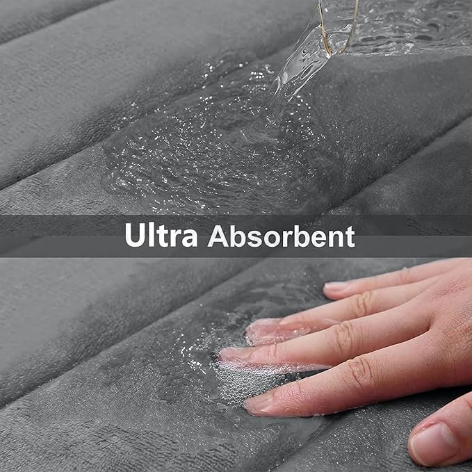 Buganda Memory Foam Bath Mat, Ultra Soft and Non-Slip Bathroom Rugs, Water - Image 5
