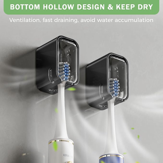 2-Pack Innovative Single Slot Toothbrush Holders - Image 3