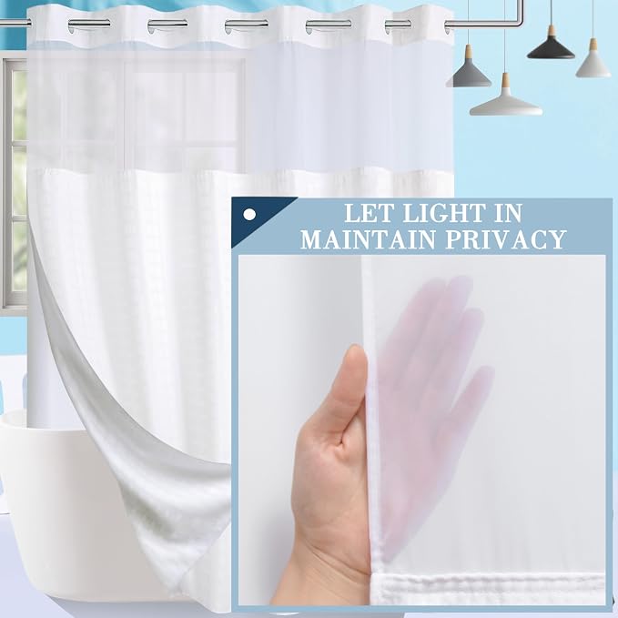 Conbo Mio Extra Wide No Hook Shower Curtain - Image 2