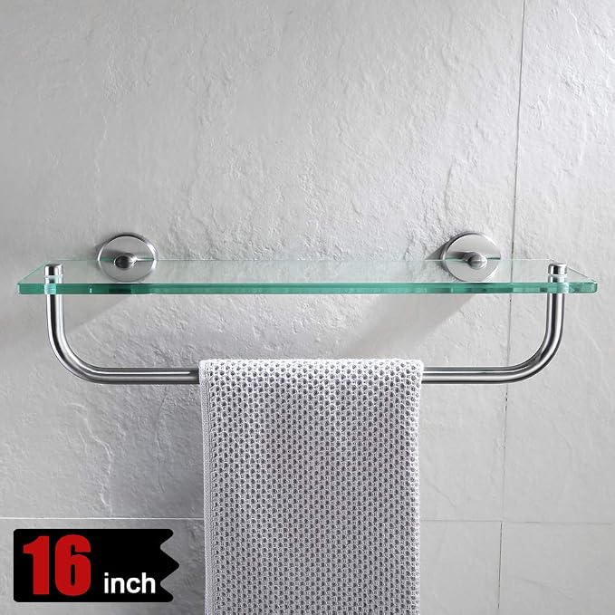 JQK Bathroom Glass Shelf, Shelf - Image 2