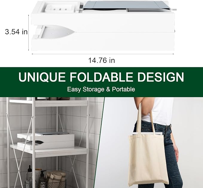 Foldable Bamboo Bathtub Caddy Tray Expandable - Image 5