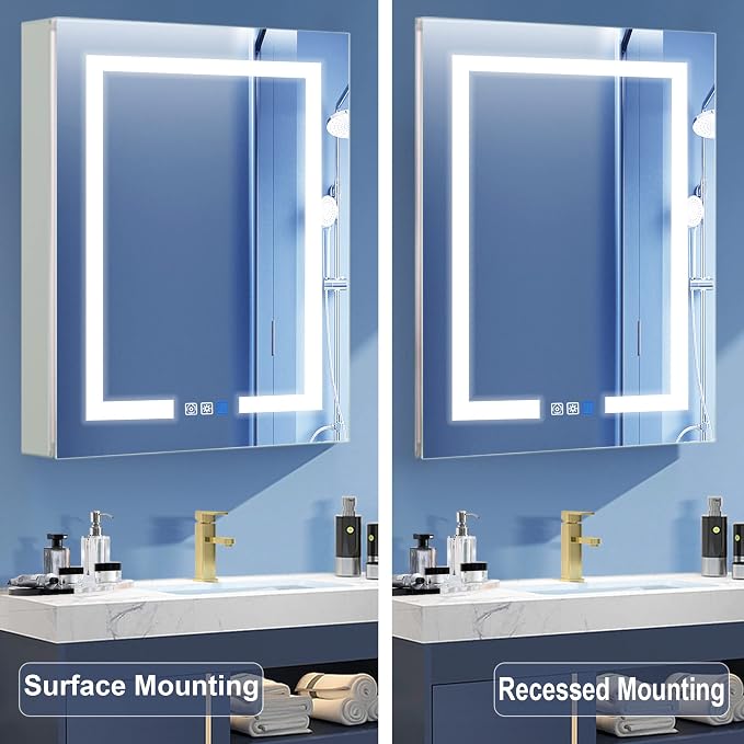 GroGro LED Lighted Bathroom Medicine Cabinet - Image 4