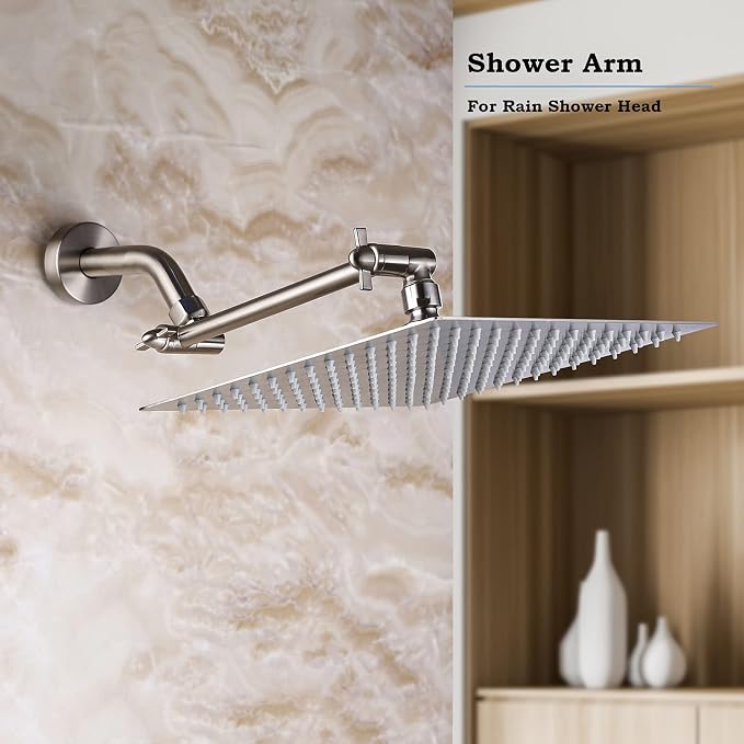 Shower Head Extender, Adjustable Shower Head Extension Brushed Nickel, - Image 4