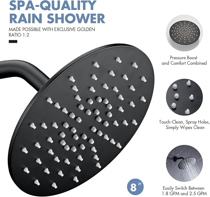 Rainfall Shower Head, MEDIOMI Rain Shower Head Set - Image 4