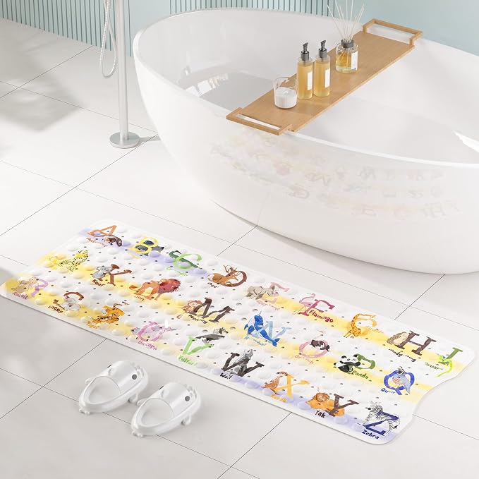 AmazerBath Baby Bath Mat Non Slip, Cartoon Kids Bath Mat - Image 4