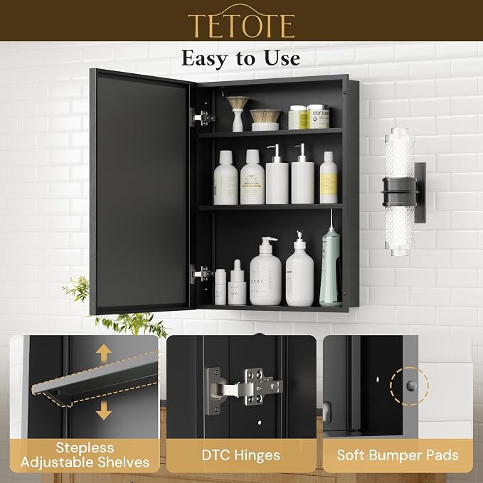 TETOTE 16" x 24" Medicine Cabinet - Image 8
