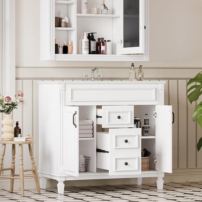 Merax 36” Bathroom Vanity with Sink, Freestanding Single Bathroom Sink Vanity - Image 7