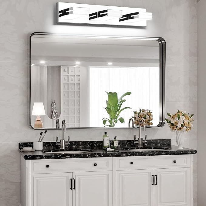 SineRise LED Modern Bathroom Vanity Light Fixtures, Chrome Modern Acrylic - Image 5