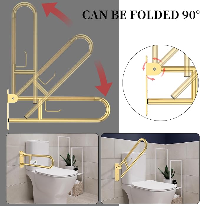 Toilet Grab Bar 30.3 Inch, YuanDe Flip Up Grab Bar - Image 5