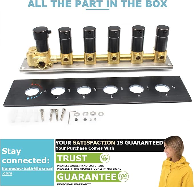 Can Run All Functions Together 5-Way Shower Diverter Valve Kit, HOMEDEC - Image 8