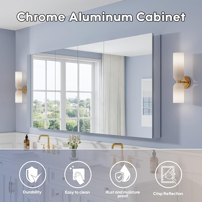 WELLFOR 80" x 36" Bathroom Medicine Cabinet - Image 3