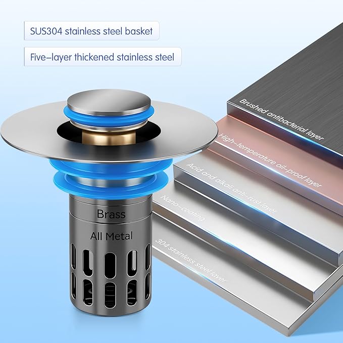 Bathroom Sink Stopper, Pop Up Drain - Image 5