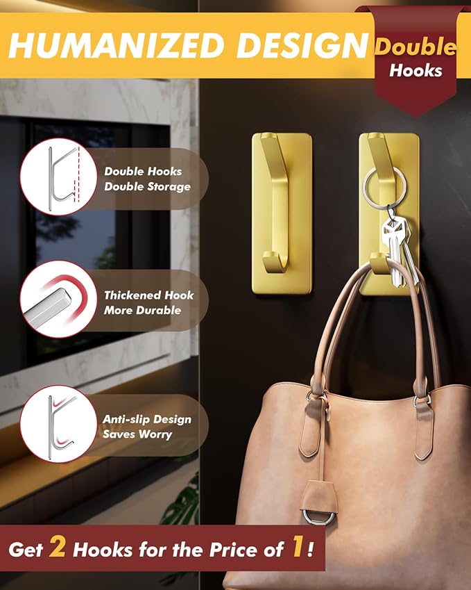 Auxmir 5 Pack Self Adhesive Hooks - Image 5