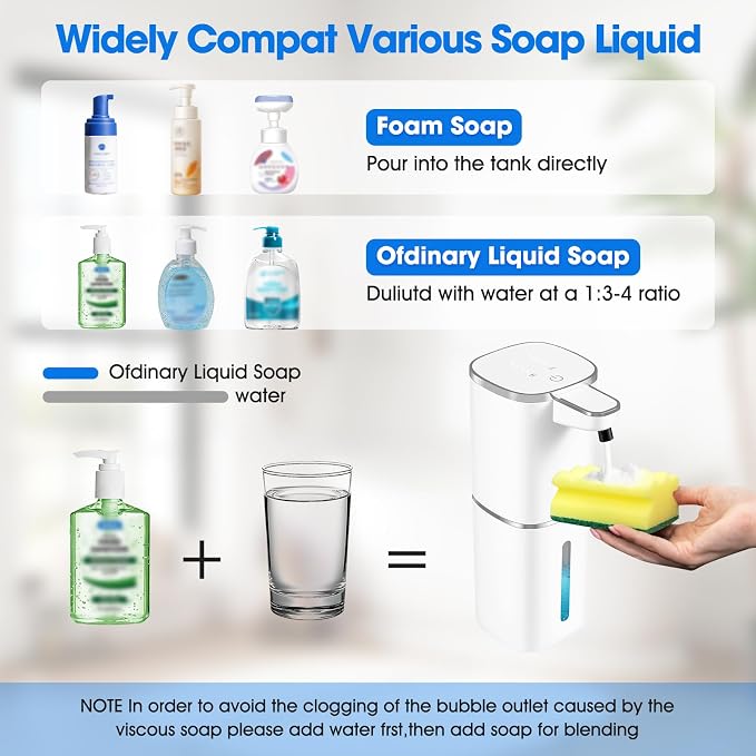 2 Pack Automatic Foaming Soap Dispenser, Touchless Soap Dispenser, 13.5oz/400ml - Image 5