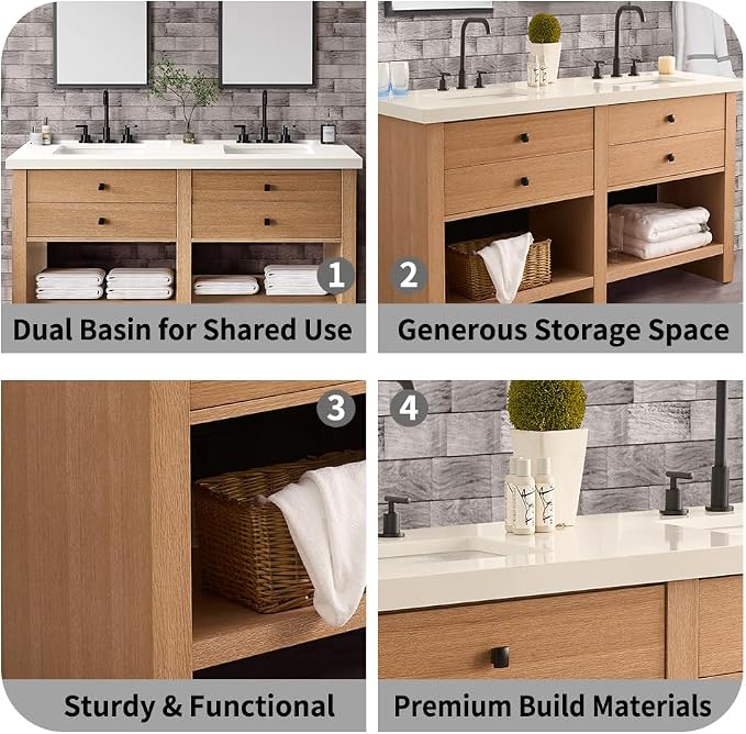 60" Double Sink Bathroom Vanity - Image 4