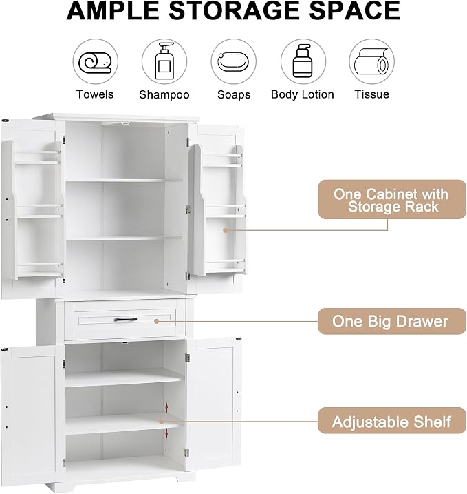 Favfurish 72" Tall Bathroom Storage Cabinet - Image 4