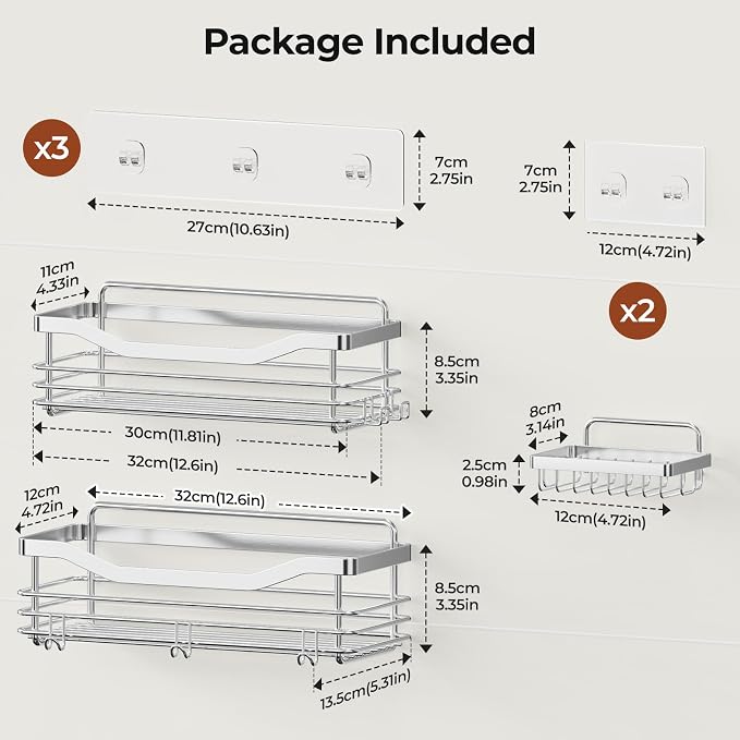 Orimade Shower Caddy Basket Soap Dish Holder Shelf - Image 7