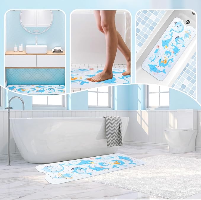 Baby Bath Mat for Tub Non Slip Kids Bathtub Mat Extra Long 40X16 Inch Toddler - Image 5