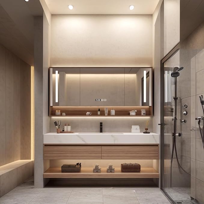Wood Bathroom Vanity Set - Image 7