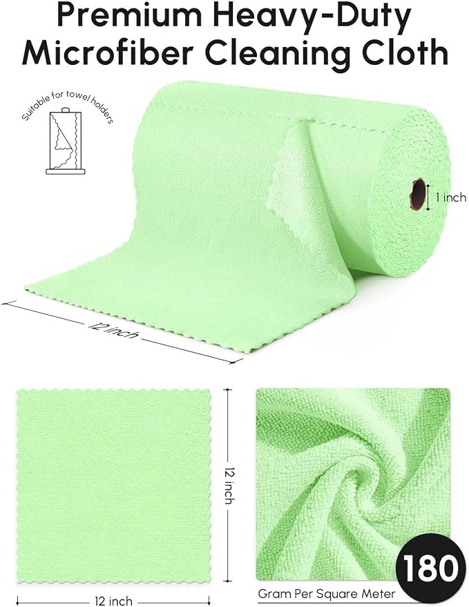 Microfiber Cleaning Cloths Roll, 75 Pack Tear Away Microfiber Towels Roll - Image 3