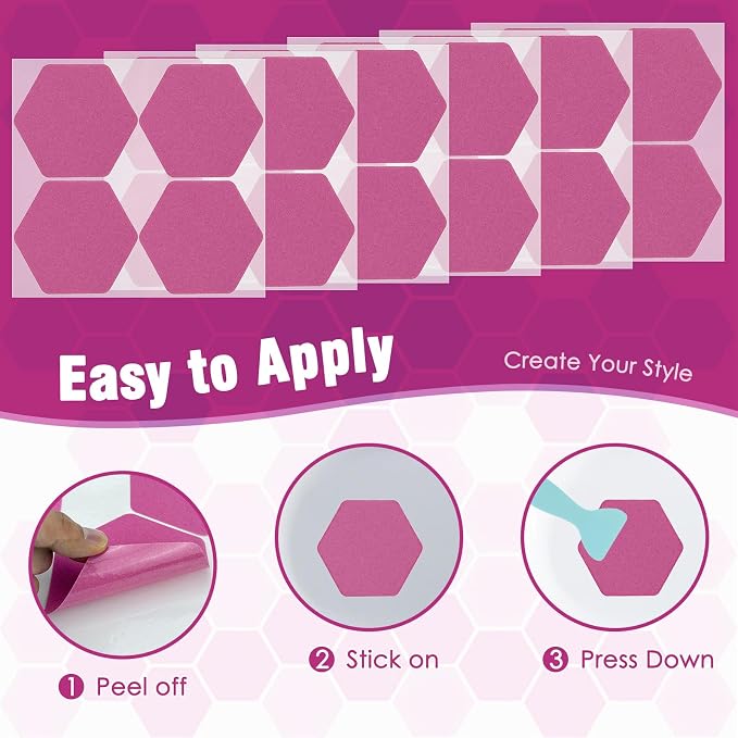 S&X 24 Pcs Non Slip Bathtub Stickers, Oversized Anti Slip Shower Treads - Image 7