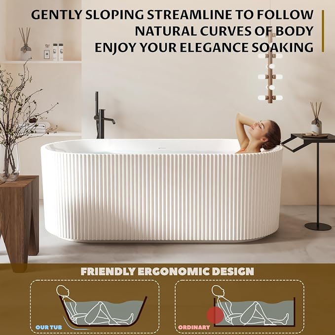67 Inch Acrylic Freestanding Bathtub - Image 4