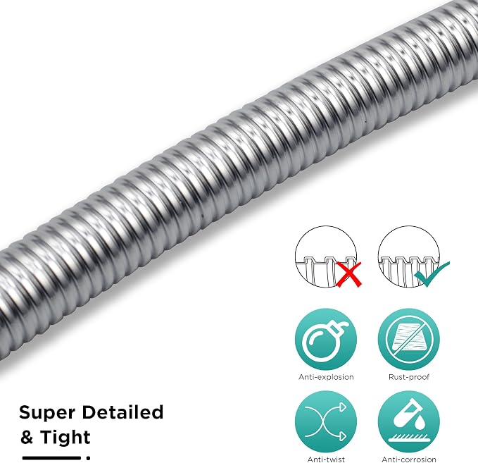 71-Inch Encrypted shower hose G1/2 Universal Shower Pipe Handheld Shower Head - Image 4