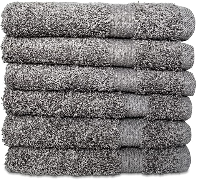 Hencely Premium 6-Pack Washcloths 12x12 Inches Soft Turkish Cotton High by HENCELY