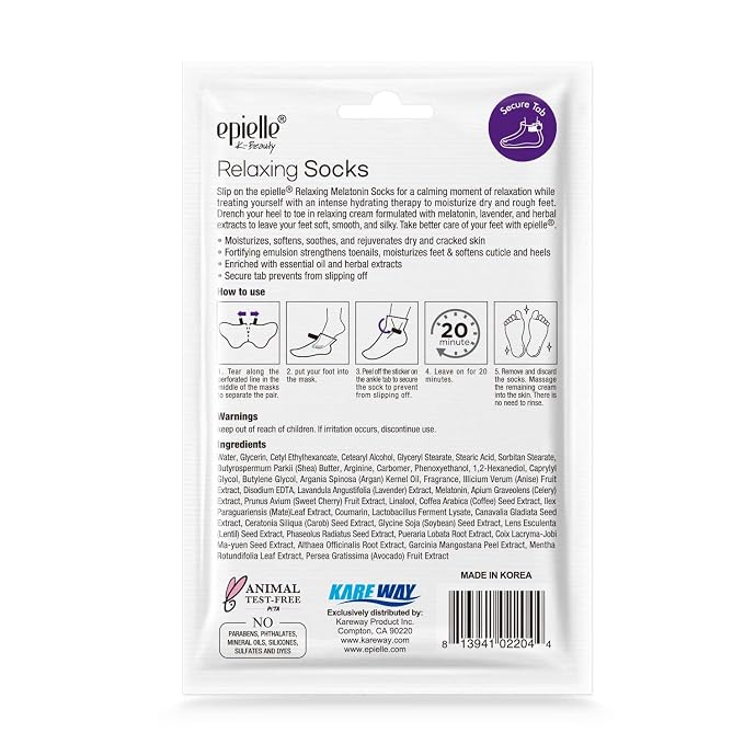 Epielle Relaxing and Nourishing Socks and Gloves 12 Pairs, Moisturizing Cream & - Image 7