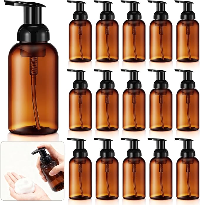 Uiifan 16 Pcs 10 oz Amber Foaming Soap Dispenser Refillable Foam Pump Bottle by Uiifan