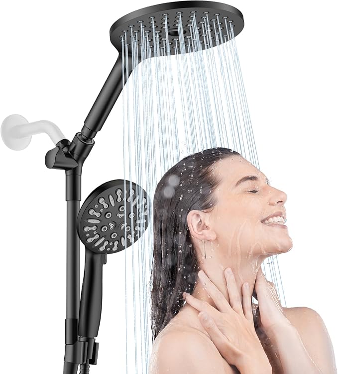 HOWUWEY Dual Shower Heads with Handheld Spray Combo, 7.5" High Pressure by HOWUWEY