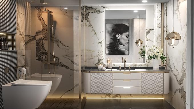 TETOTE 28 x 36 Inch LED Backlit Mirror Bathroom - Image 2