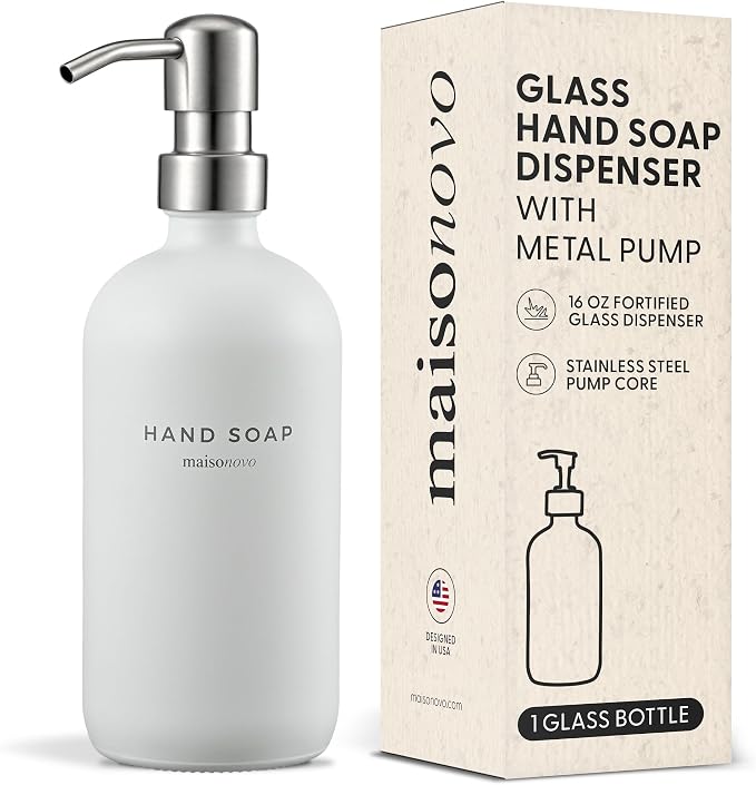 MaisoNovo Soap Dispenser 1-Piece Set | 16.9oz White Bottles by MaisoNovo-TheArtofSustainableLiving