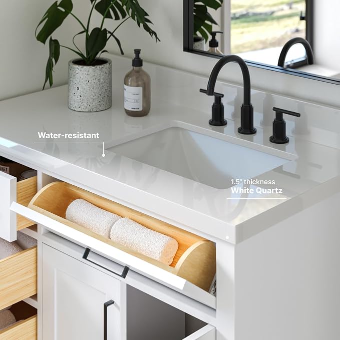 ARIEL Bathroom Vanity 43" White - Image 4
