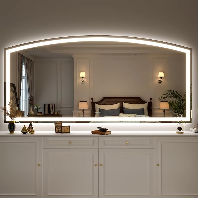 Hasipu 84" x 40" Arch LED Bathroom Mirror, Frontlit Wall-Mounted Vanity Mirror - Image 6