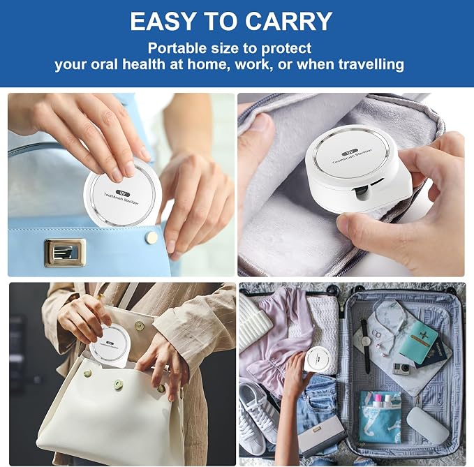 UV Toothbrush Sanitizer Holder, Toothbrush Sanitizer and Holder Cover Caps - Image 7
