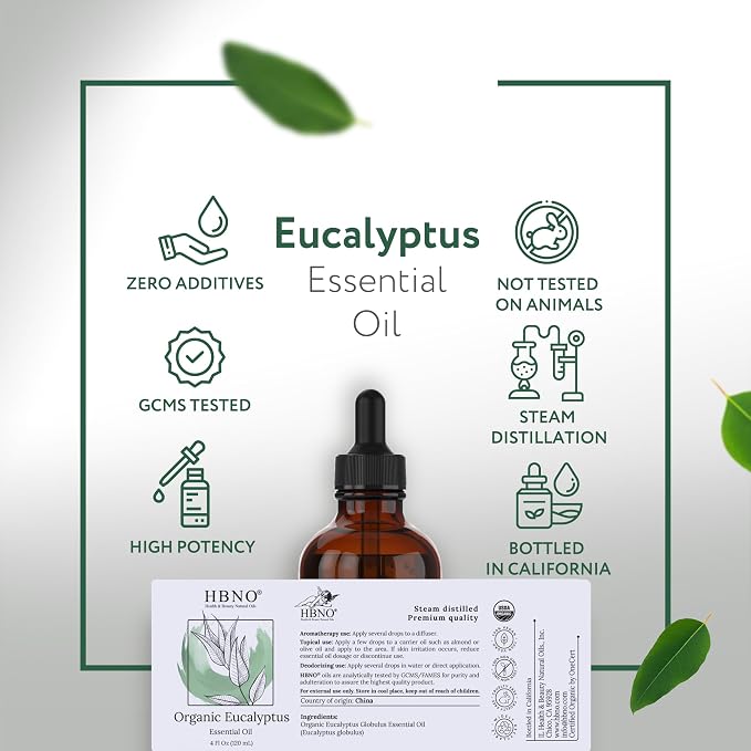 HBNO California Bottled Organic Eucalyptus Essential Oil - Image 4