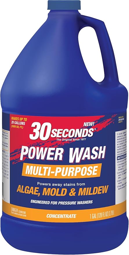 30 SECONDS Pressure Washer Concentrated Cleaner – Power Cleans Stains from Algae by 30SECONDS