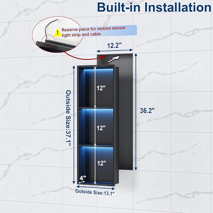 3-Tiers 12x36Inch Wall Niche - Image 3
