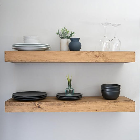 Urbandi Modern Floating Shelves 3 Inches Thick by Hand-madeInUSA