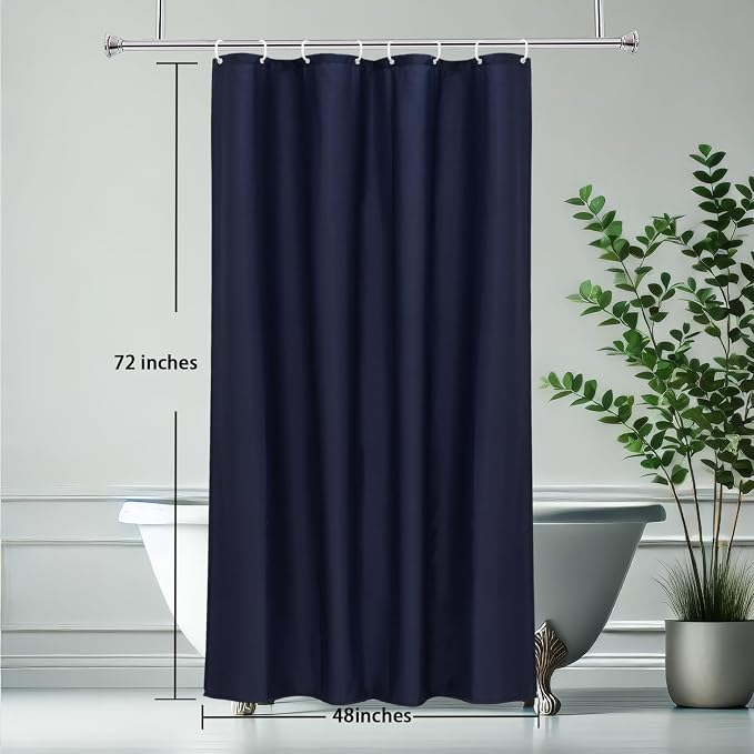 AooHome 48 Width x 72 Height inch Shower Liner, Stall Size Fabric Solid Color - Image 7