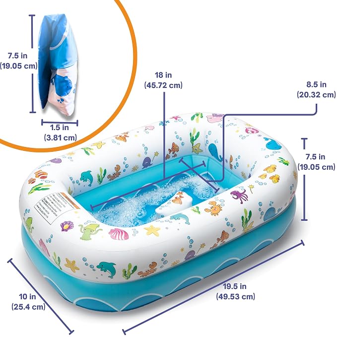 Mommy's Helper | Inflatable Under The Sea Baby Bathtub, Collapsible Safe Baby - Image 6