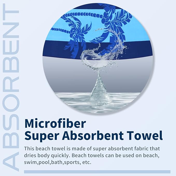 4 Pack Lightweight Thin Beach Towel Oversized 71"x32" Big Extra Large - Image 6