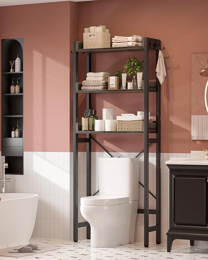 Ecoprsio Over-The-Toilet Storage Rack, 3-Tier Bathroom Organizer Shelf Over - Image 2