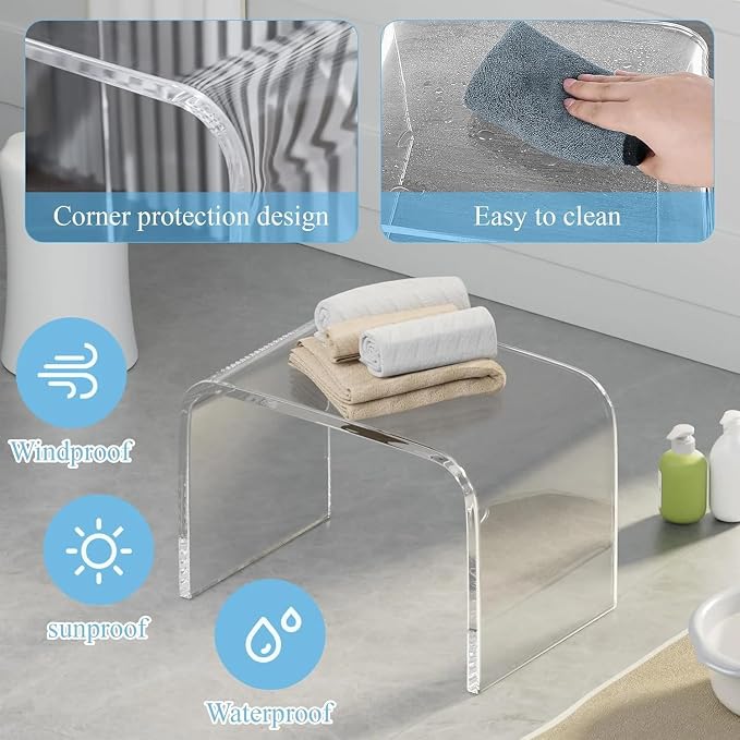 Acrylic 13" W Small Kids' Step Toilet Stool, Seating and Placing Items - Image 6