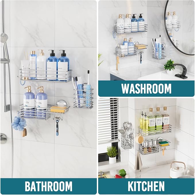 TAILI Shower Caddy Suction Cup, 3 Pack Shelves - Image 7