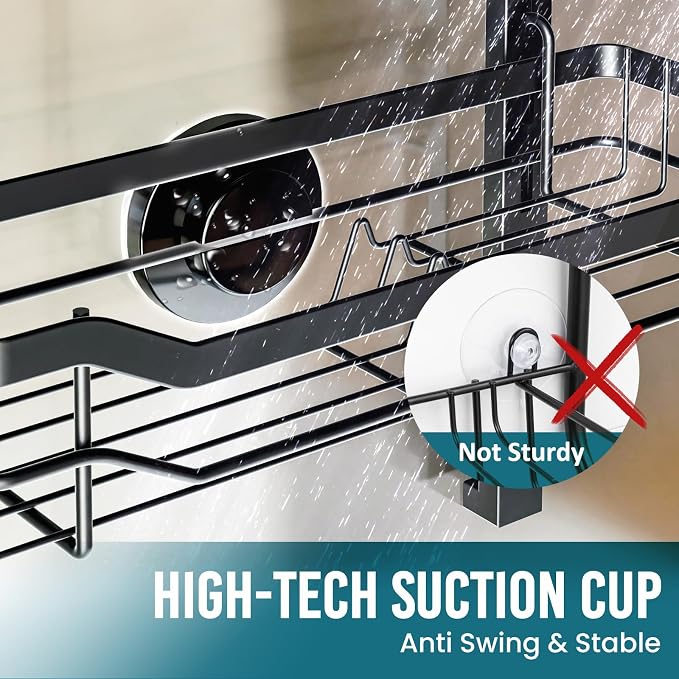 TAILI Hanging Shower Caddy Over The Door Adjustable Hanging Organizer Rack - Image 3