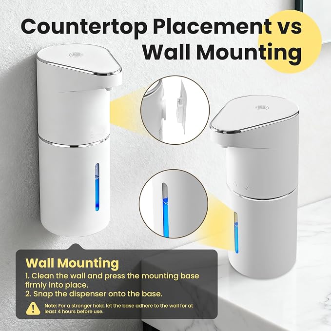 Automatic Foaming Soap Dispenser, 13oz/350ml White Touchless Foam Hand Soap - Image 4