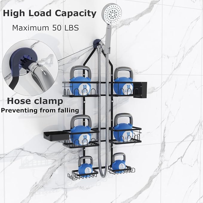Shower Caddy Hanging Upgraded Adjustable Rustproof Shower Caddy Shower Organizer - Image 6